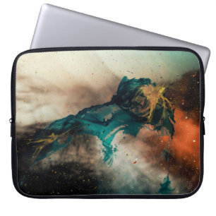 Abstraktes blaues und braunes Bild Laptopschutzhülle