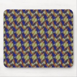 Abstraktes blaues und goldenes Wellen geometrische Mousepad