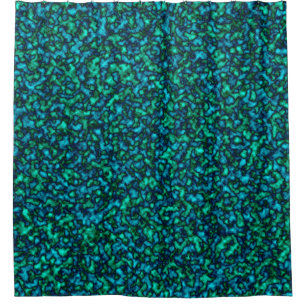 Abstraktes blaues und grünes Muster Duschvorhang
