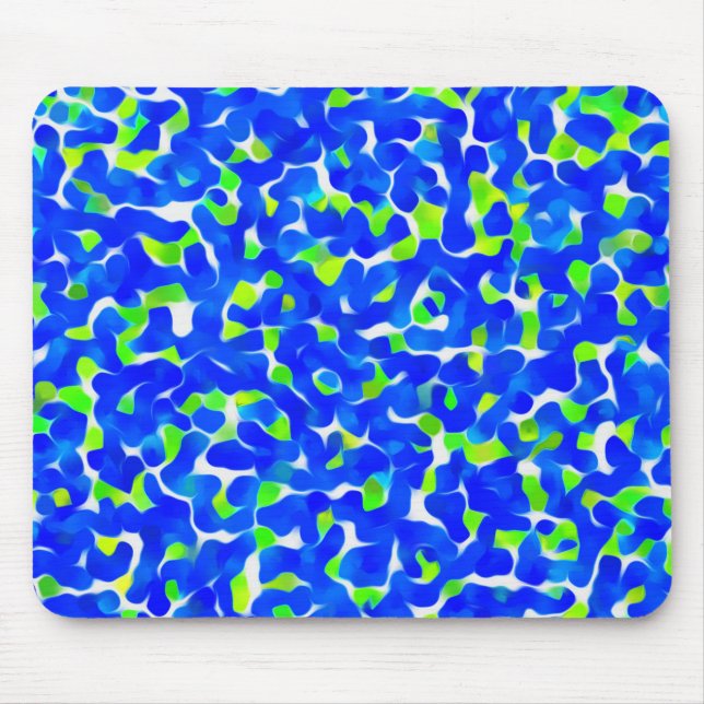 Abstraktes blaues und grünes Muster Mousepad (Vorne)