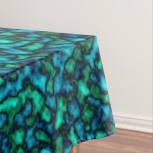 Abstraktes blaues und grünes Muster Tischdecke