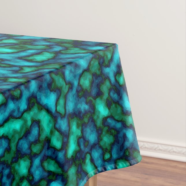 Abstraktes blaues und grünes Muster Tischdecke (Beispiel)