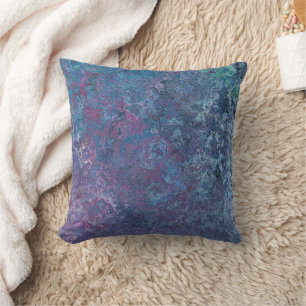 Abstraktes blaues und lila farbiges Design Kissen