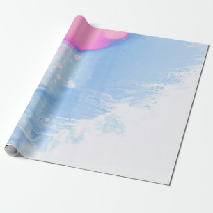 Abstraktes, blaues und rosa Bild Geschenkpapier
