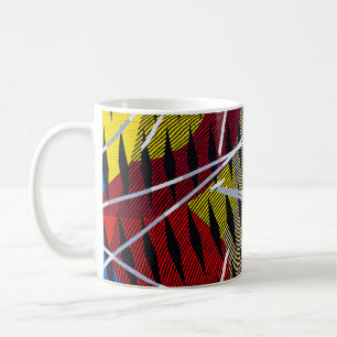 Abstraktes blaues und weißes Bild Kaffeetasse
