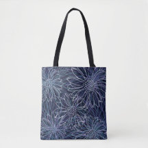 Abstraktes Blaues und Weißes Küstenflorales