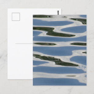 Abstraktes blaues und weißes Muster Postkarte
