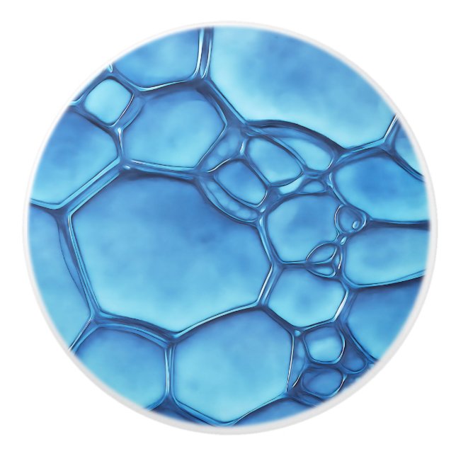 Abstraktes blaues Wasser Blase Wasser Inspiration  Keramikknauf (Vorderseite)