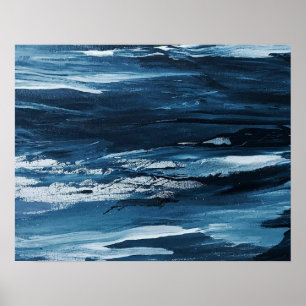Abstraktes Blaues Weiß Poster