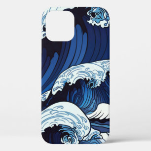Abstraktes Blue Ocean Waves Artwork im japanischen Case-Mate iPhone Hülle