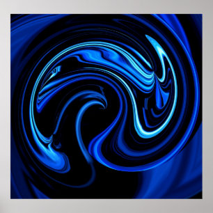 Abstraktes Blue Peacock Poster