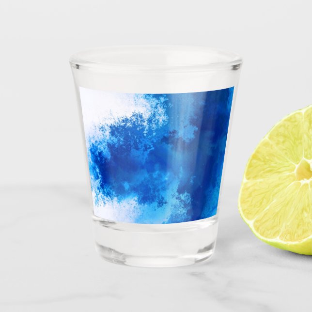 Abstraktes Bluesdesign Schnapsglas (Vorderseite)