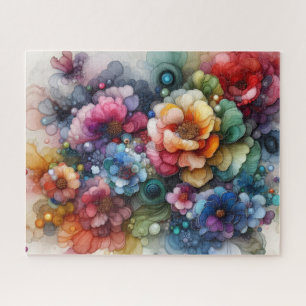 Abstraktes Blumen-Alkohol-Tinte