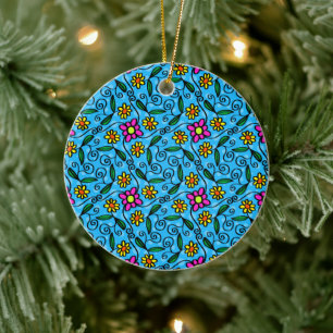 Abstraktes Blumen-Keramik-Ornament Keramik Ornament
