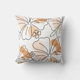 Abstraktes Blumen-Kissen mit Aquarell-Muster - Mod Kissen
