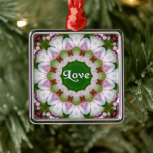 Abstraktes Blumen-Mandala mit optionalem Text 'Lie Ornament Aus Metall