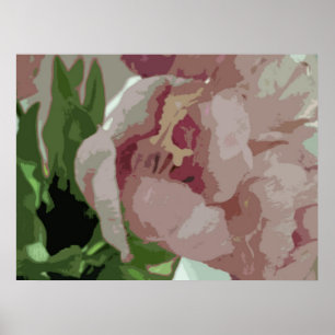 Abstraktes Blumen - rosa Tulpen 6 Poster