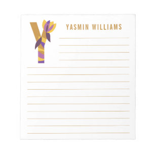 Abstraktes Blumenalphabet Liniiert Notizblock