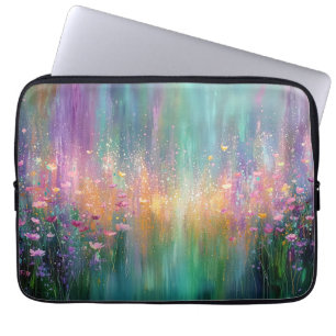 Abstraktes Blumenbild mit lebendigen Farben Laptopschutzhülle