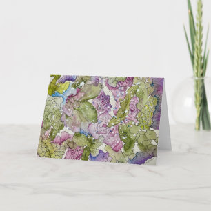 Abstraktes Blumenbouquet, 7x5 gefaltete Grußkarte Karte