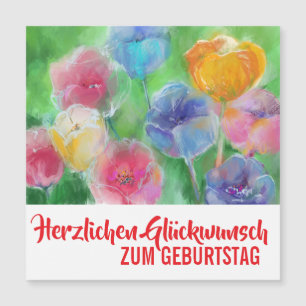 Abstraktes Blumenbouquet Magnetkarte