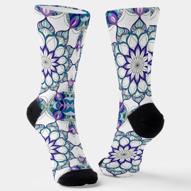 Abstraktes Blumendesign auf Socken (Gewinkelt)