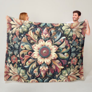 Abstraktes Blumendesign Fleecedecke