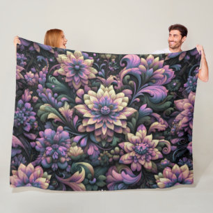 Abstraktes Blumendesign Fleecedecke
