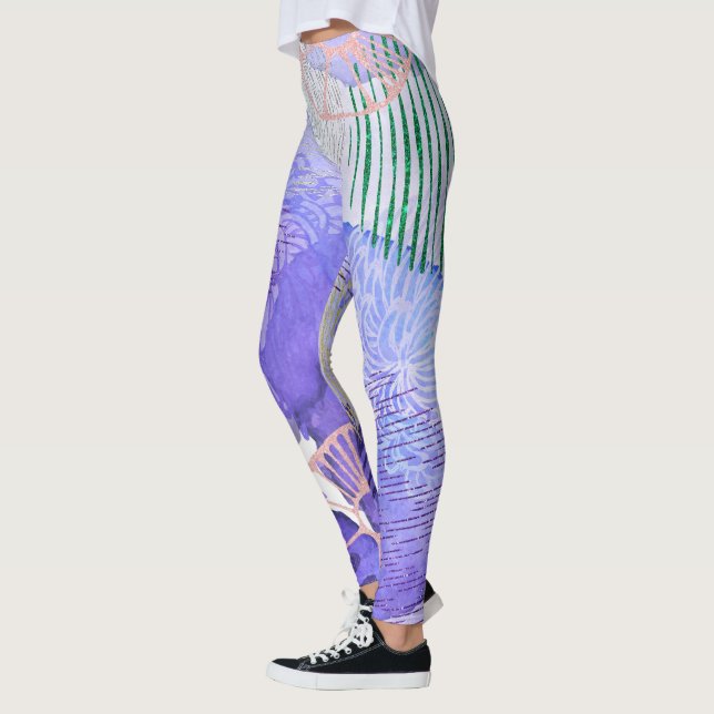 Abstraktes Blumendesign Leggings (Links)