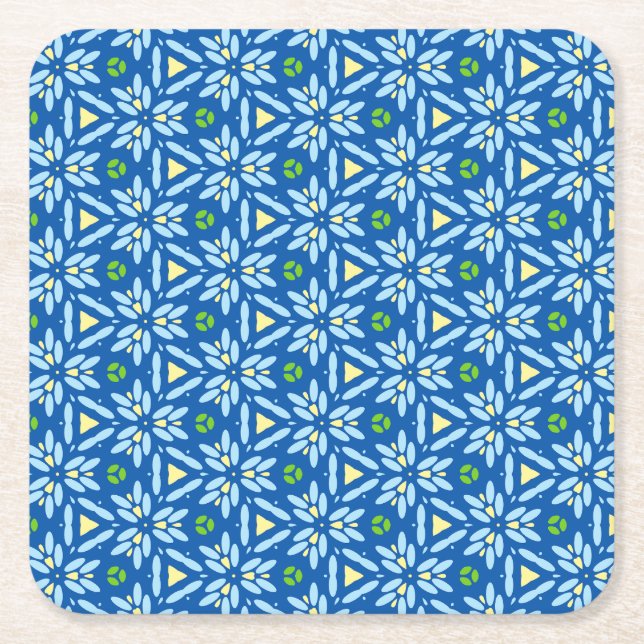 Abstraktes Blumendesign Rechteckiger Pappuntersetzer (Vorderseite)