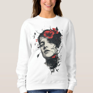 Abstraktes Blumendesign Sweatshirt