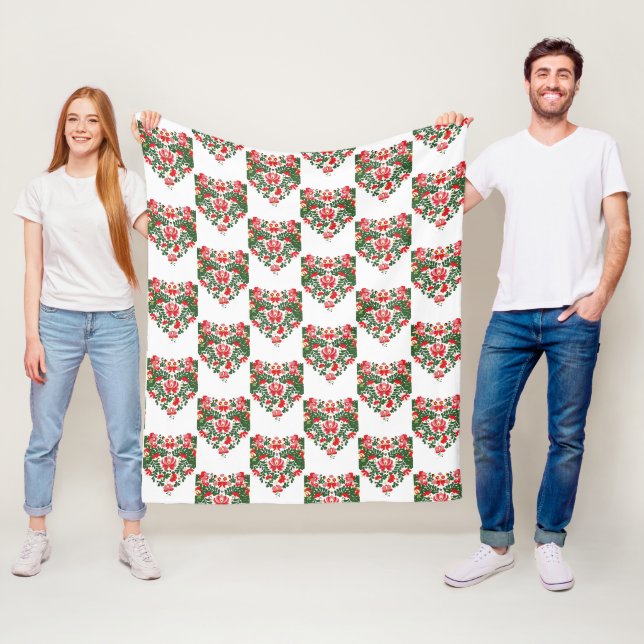 Abstraktes Blumenherz Fleecedecke (Beispiel)