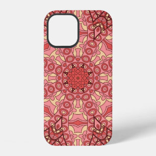 Abstraktes Blumenmandala ethnisches nahtloses Must iPhone 12 Hülle
