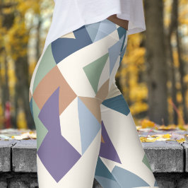 Abstraktes Blumenmosaikmuster Leggings