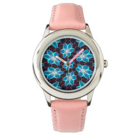 Abstraktes Blumenmuster Armbanduhr
