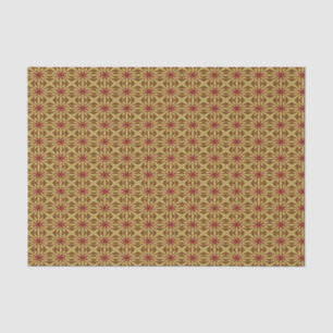 Abstraktes Blumenmuster aus Gold und Rot Seidenpapier