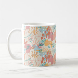 Abstraktes Blumenmuster aus handgezeichnetem Paste Kaffeetasse