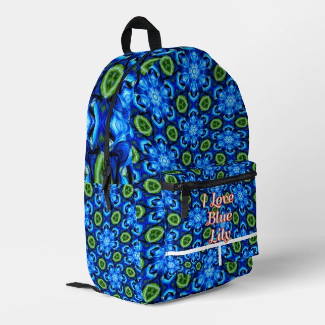 Abstraktes Blumenmuster Bedruckter Rucksack (Rückseitige Ecke links)