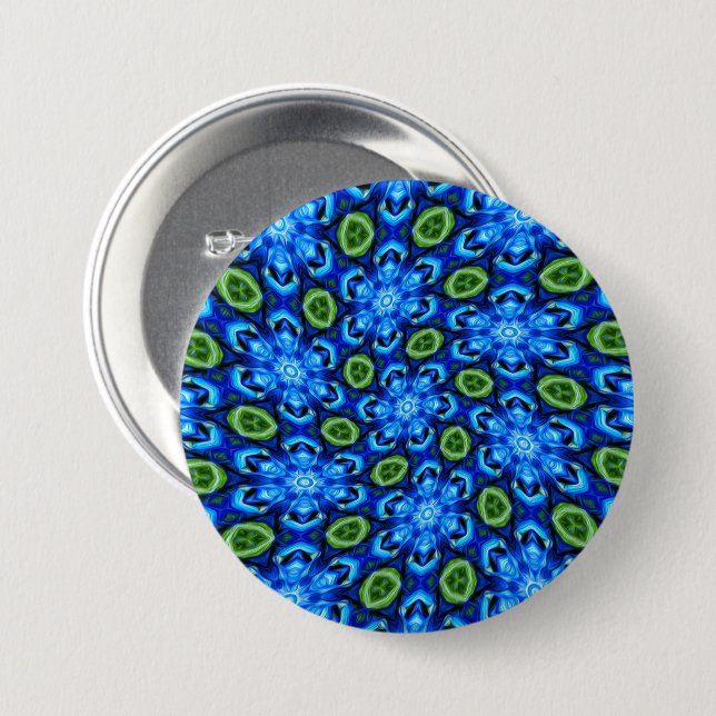 Abstraktes Blumenmuster Button (Vorne & Hinten)
