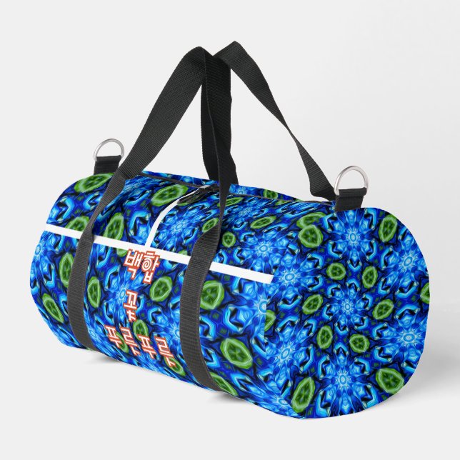 Abstraktes Blumenmuster Duffle Bag (Linke Seite)