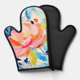 Abstraktes Blumenmuster-Gemälde Ofenhandschuh