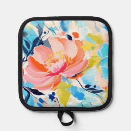 Abstraktes Blumenmuster-Gemälde  Topflappen