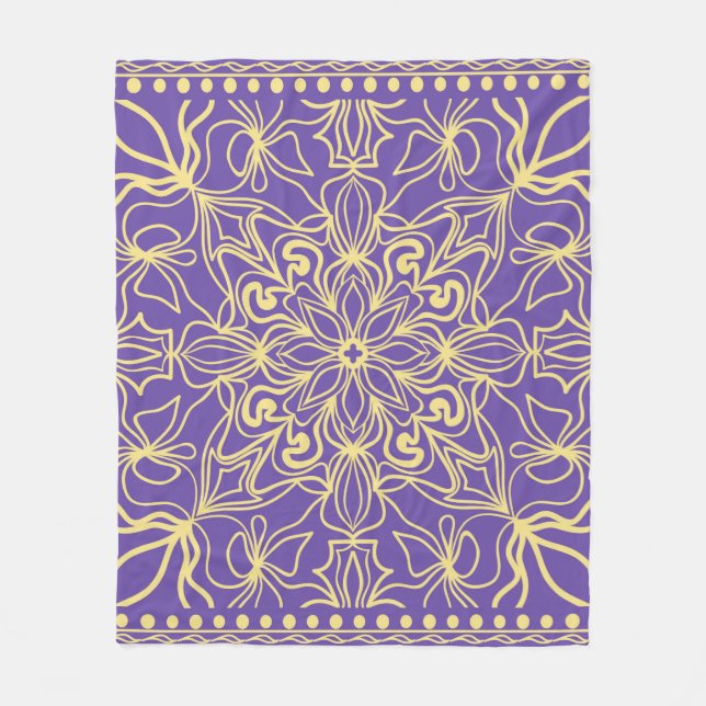 Abstraktes Blumenmuster. Geometrie, Mandala-Design Fleecedecke (Vorderseite)