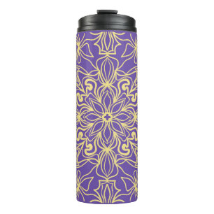 Abstraktes Blumenmuster. Geometrie, Mandala-Design Thermosbecher