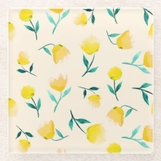 Abstraktes Blumenmuster Glasuntersetzer