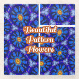 Abstraktes Blumenmuster Glasuntersetzer