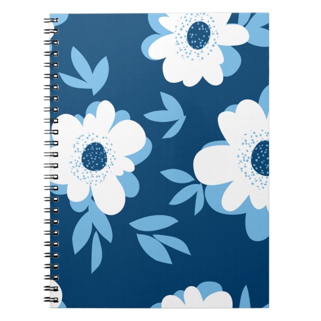 Abstraktes Blumenmuster im Sommer Notizblock (Vorderseite)