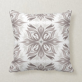 Abstraktes Blumenmuster in den Schatten von Taupe Kissen