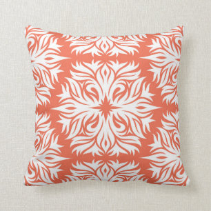 Abstraktes Blumenmuster in der Orange Kissen