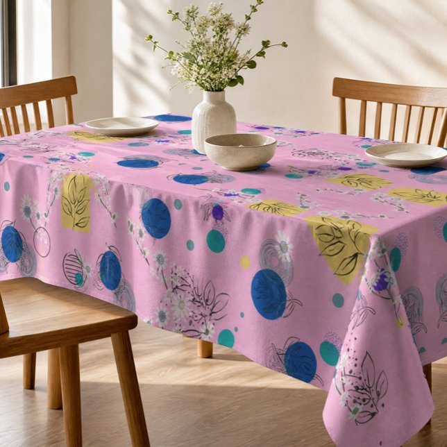 Abstraktes Blumenmuster in Rosa Chic Tischdecke (Von Creator hochgeladen)